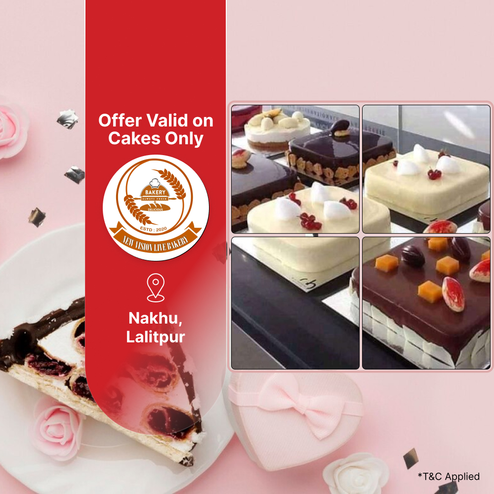 15% off on all cakes only at New Vision Live Bakery